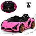 thumbnail image 2 of OLAKIDS 12V Licensed Lamborghini Sian Kids Ride On Car with Parent Remote Control, Spring Suspension, MP3 Player, Electric Toy Roadster Carbon Fiber Textured for Toddler, 2 of 9
