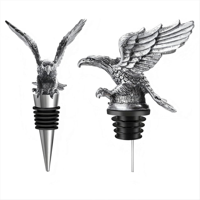 Juego 2 en 1: 1 Vertedor de Vino/Licor, Tapón Metálico para Vino/Botella con Sello de Silicona, Tapón Reutilizable para Vino.