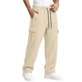 thumbnail image 4 of Evdexr Cargo Sweatpants Mens Baggy Drawstring Pants with Multiple Pockets Winter Fall Casual Work Joggers Wide Leg Straight Breathable Trousers 3XL, 4 of 8