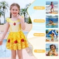thumbnail image 4 of Marendyee Belle Princess Swimsuit for Girls One Piece Short Sleeve Swim Dress Rash Guard Bathing Suit Skirted Swimwear 3-10 Years, 4 of 16
