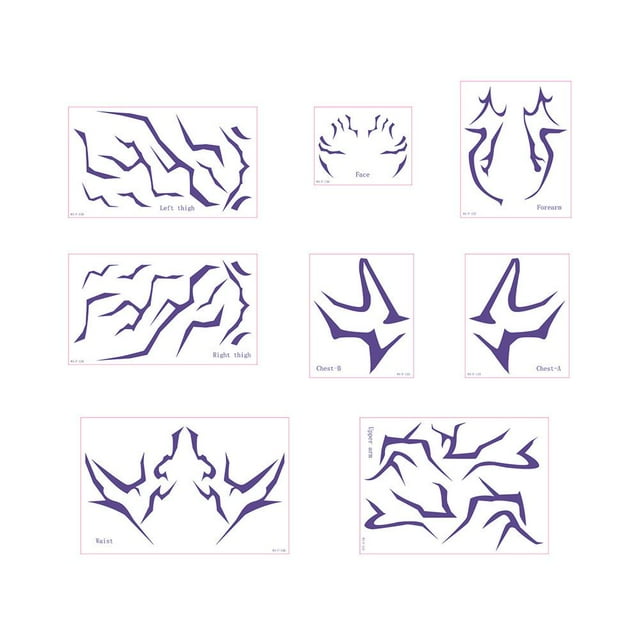 Anime Style Temporary Tattoos for Girls, European & American Inspired Body Art Stickers, 8 Count Color Printed Design, 320x210mm