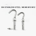 thumbnail image 2 of Expansion Screw Bolts,Fixings Plugs,Bolt Sleeve,Anchor Bolts,Screws Nuts, Expansion Screws Hooks M6 M8 M10 M12 304 Stainless Steel Eye Bolt Open Anchor Hook for Basket Ceiling Fan Hanging (Length :, 2 of 5