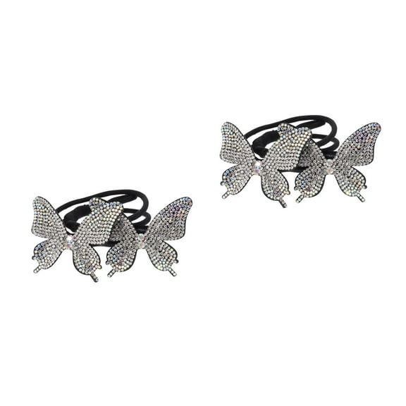 unbranded 2pcs Crystal Butterflies Hair Bun Shaper Maker Hair Fold Wrap DIY Hair Styling Tool