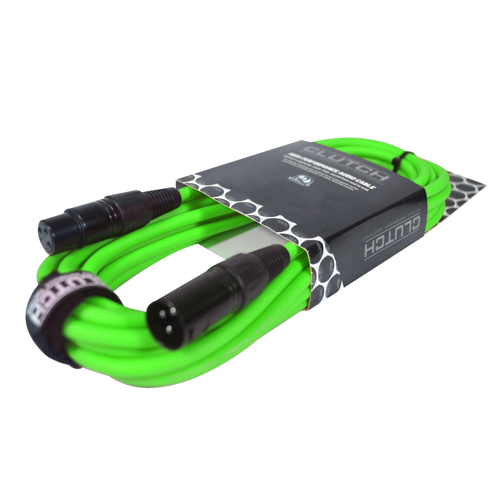 Clutch 20' Green Sure-Fit XLR Female to XLR Male Microphone/Speaker Cables Quad Package