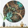 thumbnail image 2 of Designart 'Fractal Light Blue Flower' Modern Wood Wall Clock, 2 of 5