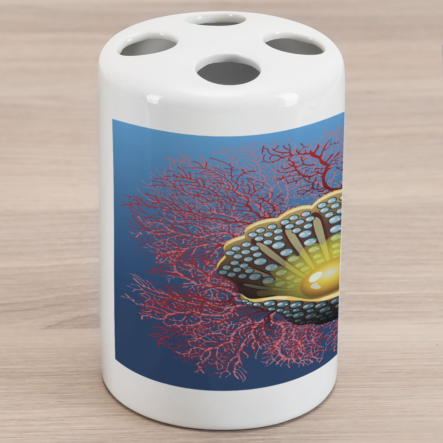 Pearls Ceramic Toothbrush Holder, Giant Majestic Unique Pearl Mussel ...