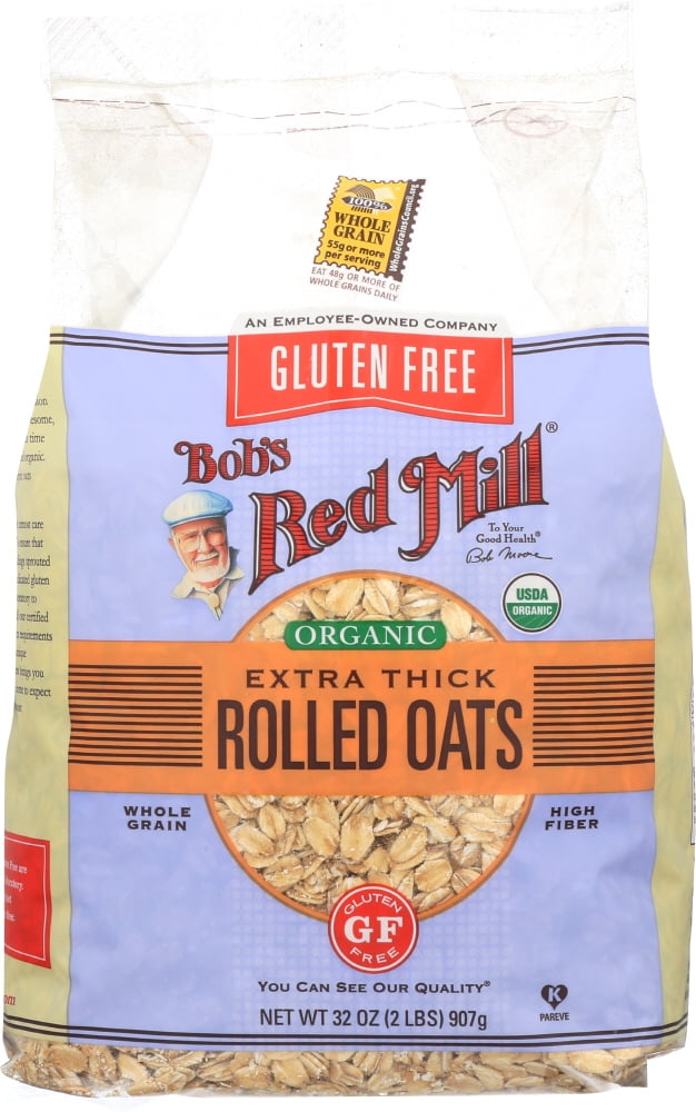 BOBS RED MILL Gluten Free Organic Extra Thick Rolled Oats, 32 oz