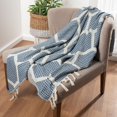 thumbnail image 5 of Ox Bay Blue Honeycomb Hexagon Ultra-Soft Turkish Cotton Adult Throw Blanket, 50" x 60', 5 of 10