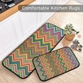 thumbnail image 5 of SKYSONIC 2PCS Colorful Zig Zag Stripes Kitchen Rug and Mat Bright Floor Runner Rug Anti Fatigue Non Slip Comfort Mat for Doormat Laundry Room Hallway 19.7"x27.6"+19.7"x47.2", 5 of 7