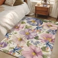 thumbnail image 3 of Area Rug 48×72in, Oil Painting Style Spring Flowers Floor Carpet Living Room Rug, Dragonflies Floral Art Non-Slip Welcome Mat Indoor Rugs for Bedroom Dining Room, 3 of 9