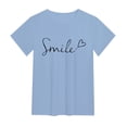 thumbnail image 3 of WEIYLL T-Shirts Women Spring Floral Print Short Sleeve Light Blue Tops Sizes L, 3 of 3