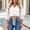 *White, variant on ClodeEU Women's V Neck Long Sleeve Button Down Bow Waist Crop Shirt Top, Casual Solid Color Blouse Blue,Women's Plus L