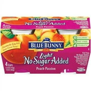 Blue Bunny Dairy: Light No Sugar Added Peach Passion 4 Oz Yogurt, 4 ct