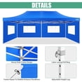 thumbnail image 4 of COBIZI 13x26 Heavy Duty Pop Up Canopy with 6 Sidewalls Party Tent Outdoor Wedding Large Event Tent with Roller Bag for Garden Lawn Waterproof UPF 50+ Ez Up, Blue, 4 of 7