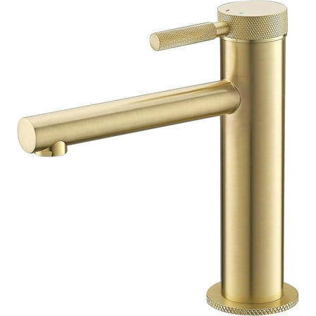 Brushed Gold Bathroom Faucet, Single Hole, Single Handle Bathroom Sink Faucet with Supply Hoses
