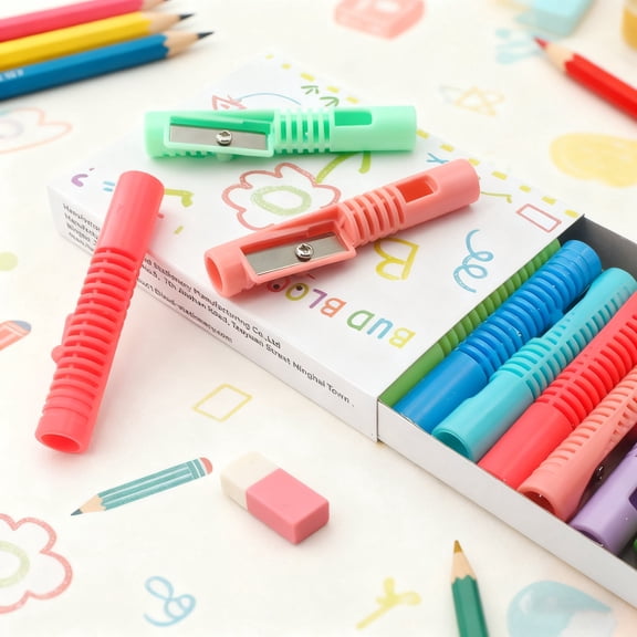 8 Pack Pencil Sharpeners, Assorted Color Manual Pencil Sharpeners with Storage Box, Compact Handheld Sharpeners for Office, Home, Drawing, Sketching and General Stationery Supplies