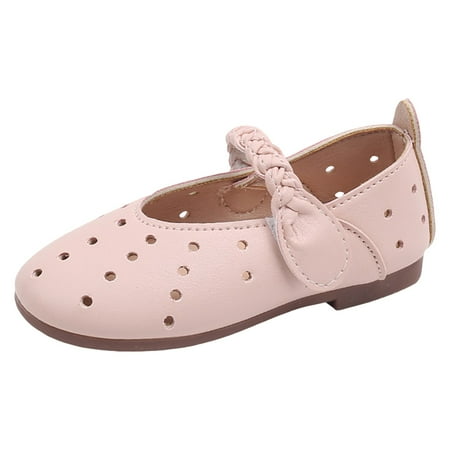 TJAZFJPA Toddler Tennis Shoes Boys Wide Children Shoes Hollow and Breathable Small Leather Shoes Fashionable Solid Color Princess Shoes Soft Soled Dance Shoes Toddler Shoes Boys Wide Feet