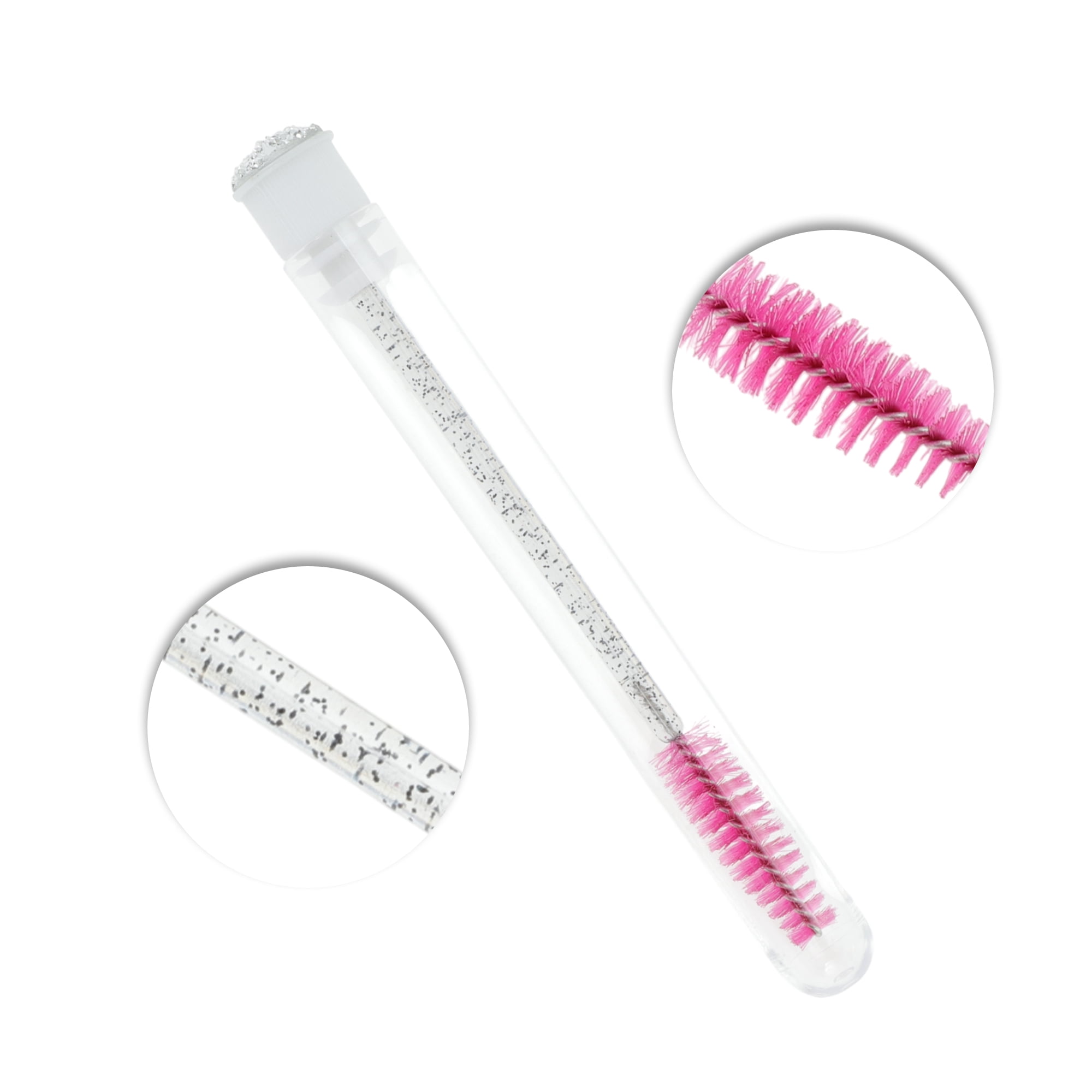 Unique Bargains 1 Pc Soft Reusable Eyelash Brush for Vacation in Tube Silver Tone