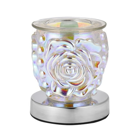 

2 in 1 Rose Crystal Aroma Lamp Glass Delicate Exquisite Scented Air Fresher Ambient Night Light for Home Bedside Yoga