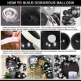 thumbnail image 4 of Kit de guirnalda de arco de globos plateados y negros, decoraciones metálicas para fiesta de cumpleaños con mármol de ágata para baby shower, boda, graduación, hombres y mujeres, 4 of 4