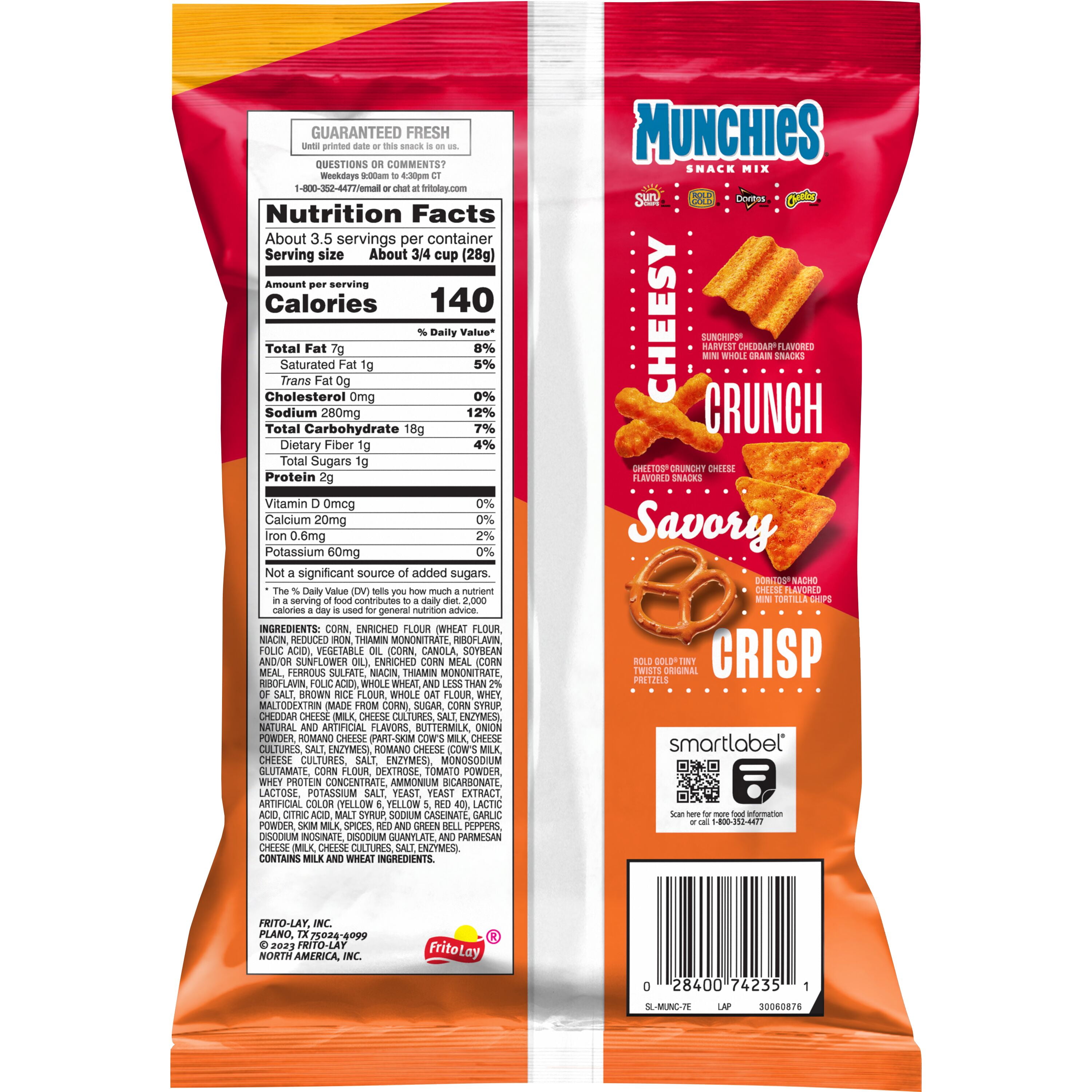 Munchies Snack Mix Cheese Mix Flavor Snack Chips Mix, 3.375 Ounce Bag