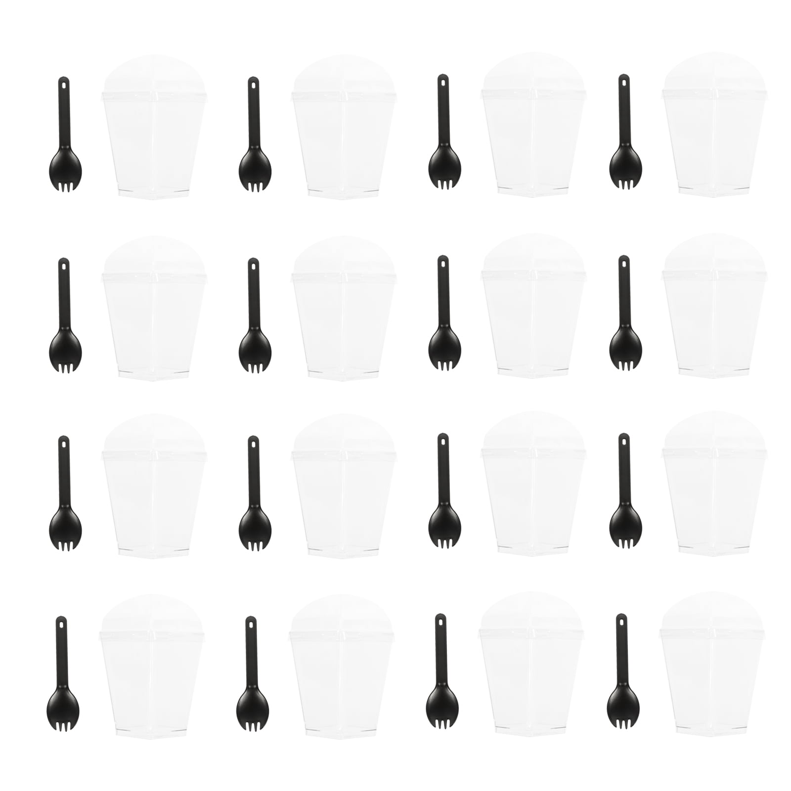 Homemaxs 200pcs Disposable Mousse Cups With Spoons and Lid Cake Cups