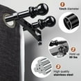 thumbnail image 2 of IHOMEPARK Double Curtain Rods for windows, 1 Inch Diameter Double Rod Curtain Rods Heavy Duty Decorative Drapery Rod 28 to 78 Inch Black, 2 of 7