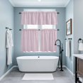 thumbnail image 3 of Purple Striped Kitchen Curtains Sets for Windows 36 Inch Length, Modern Simple Farmhouse Beige Vintage Rod Pocket Window Treatments Tier Curtains and Valances Set for Bedroom/Bathroom, 3 of 8