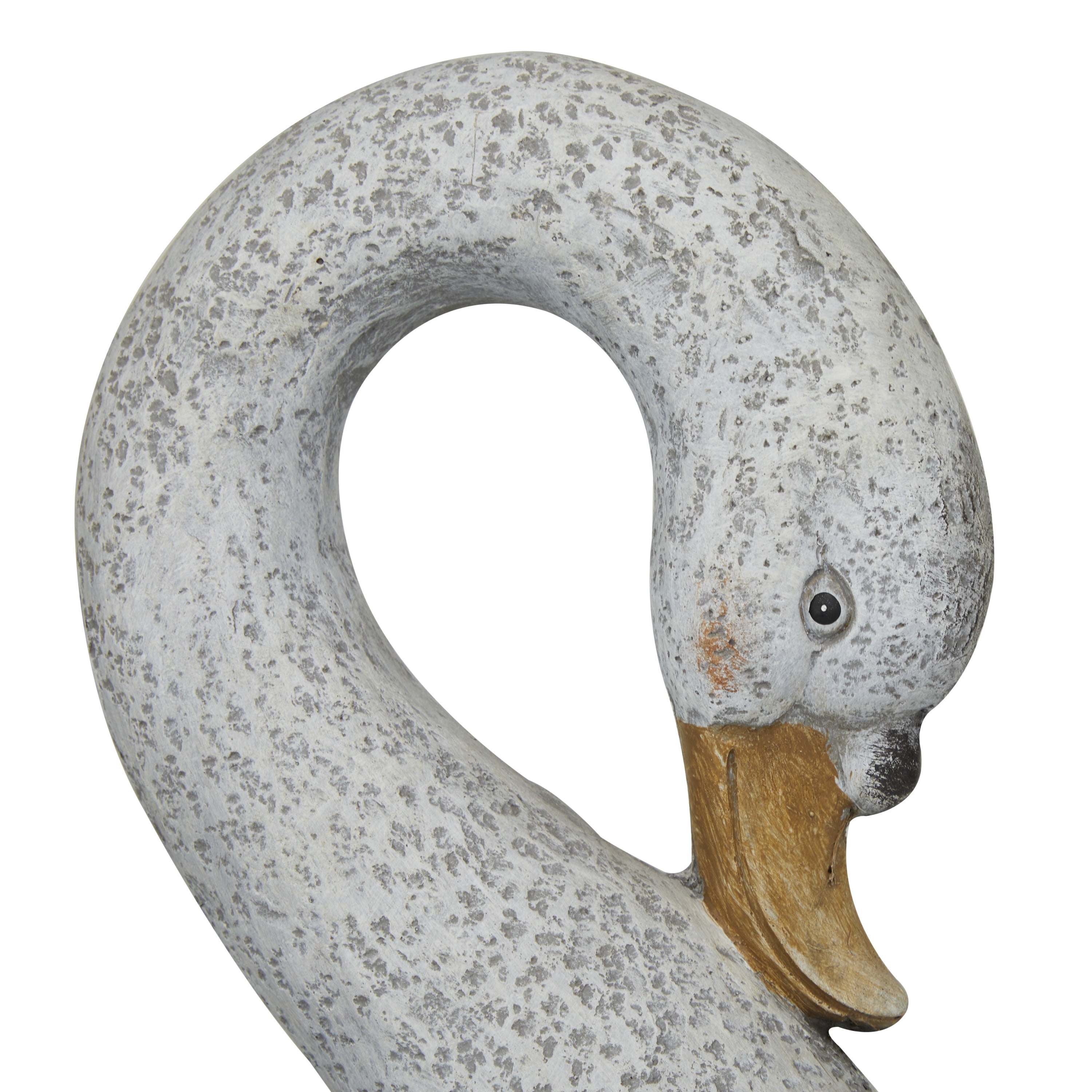 DecMode 11" x 16" Indoor Outdoor Gray Fiberglass Duck Planter with Stone Mosaic Design