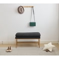 thumbnail image 5 of Linen Upholstered Bench with Metal Legs / Sturdy Support for Various Purposes, 5 of 6