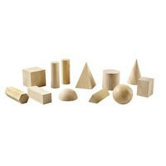 Learning Resources Wooden Geometric Solids, Set of 12