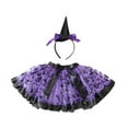 thumbnail image 2 of Disfraz de Halloween para niñas Yuyangstore Falda de tutú púrpura con diadema, 2 of 8
