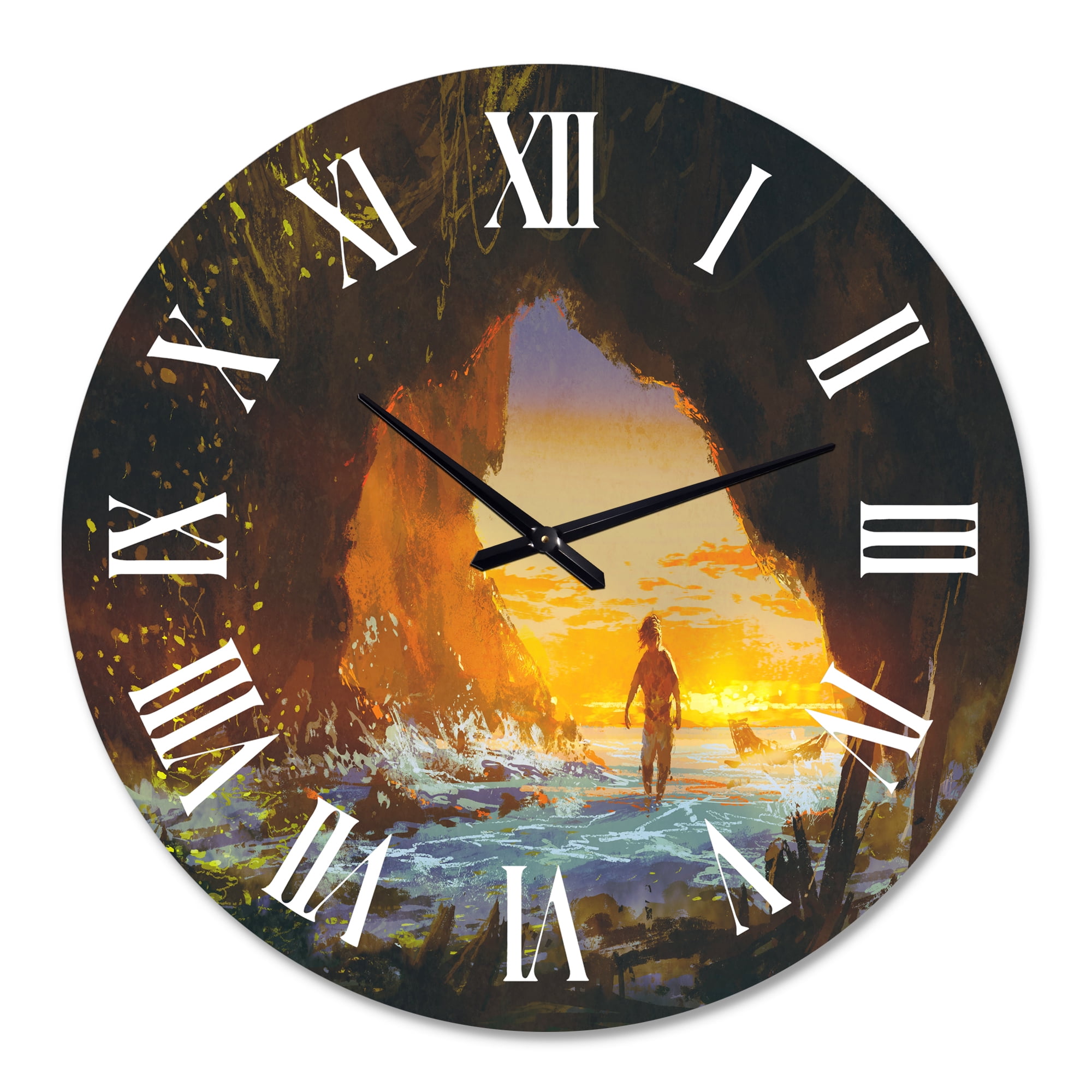 Designart 1 in Quartz Coastal Wall Clock