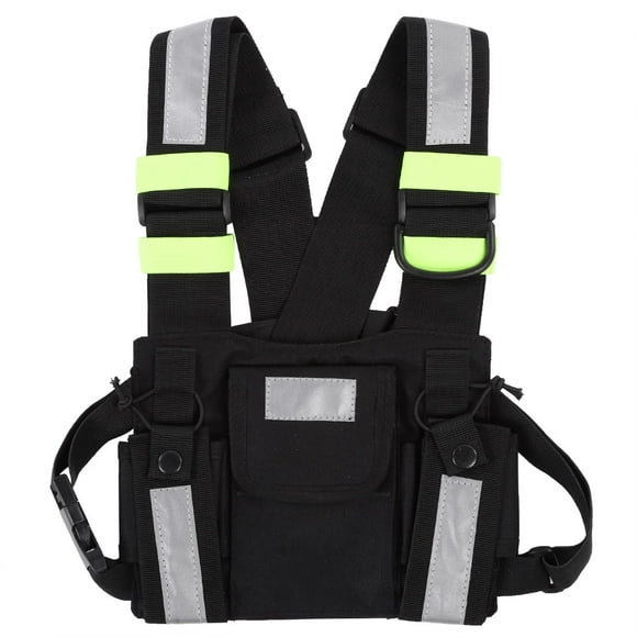 Yellow Reflective Tyt Radio Tactical Harness Front Pack Vest Chest Bag Pouch For Walkie Talkie, Chest Harness Pack