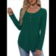 thumbnail image 1 of Camisas de Larga para Mujer, Conjuntos de Otoño, Cuello Redondo, Túnicas Casuales, Blusas de Moda, Ropa de Moda. Verde Oscuro XXL, 1 of 6