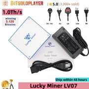 BTC Solo Miner Lucky Miner LV07 ASIC Mining 1Th/s BTC BCH BSV DGB SHA256 Crypto Silent Home Bitcoin Miner Lottery Machine Device