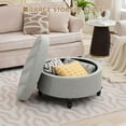 thumbnail image 4 of Round Storage Ottoman, 30" Modern Button Tufted Ottoman Coffee Table with Removable Top, Ottoman with Storage Footrest Stool for Living Room, Ottoman Foot Rest for Bedroom & Office, 4 of 8