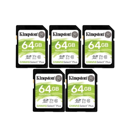 Kingston 64GB SDHC Canvas Select Plus Memory Card (5-Pack)