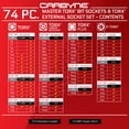 thumbnail image 4 of CARBYNE Master Torx Bit Socket Set & Torx External Socket Set, 74 Piece | S2 Steel Bits, CrV Sockets | 1/4-inch, 3/8-inch & 1/2-inch Drive, 4 of 10