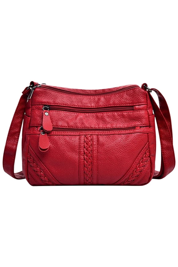 Women's Large Capacity Soft Leather Crossbody Bag, Multi-Compartment Mom's Purse with Multiple Pockets, Ladies' Everyday Handbag, Organizer Tote