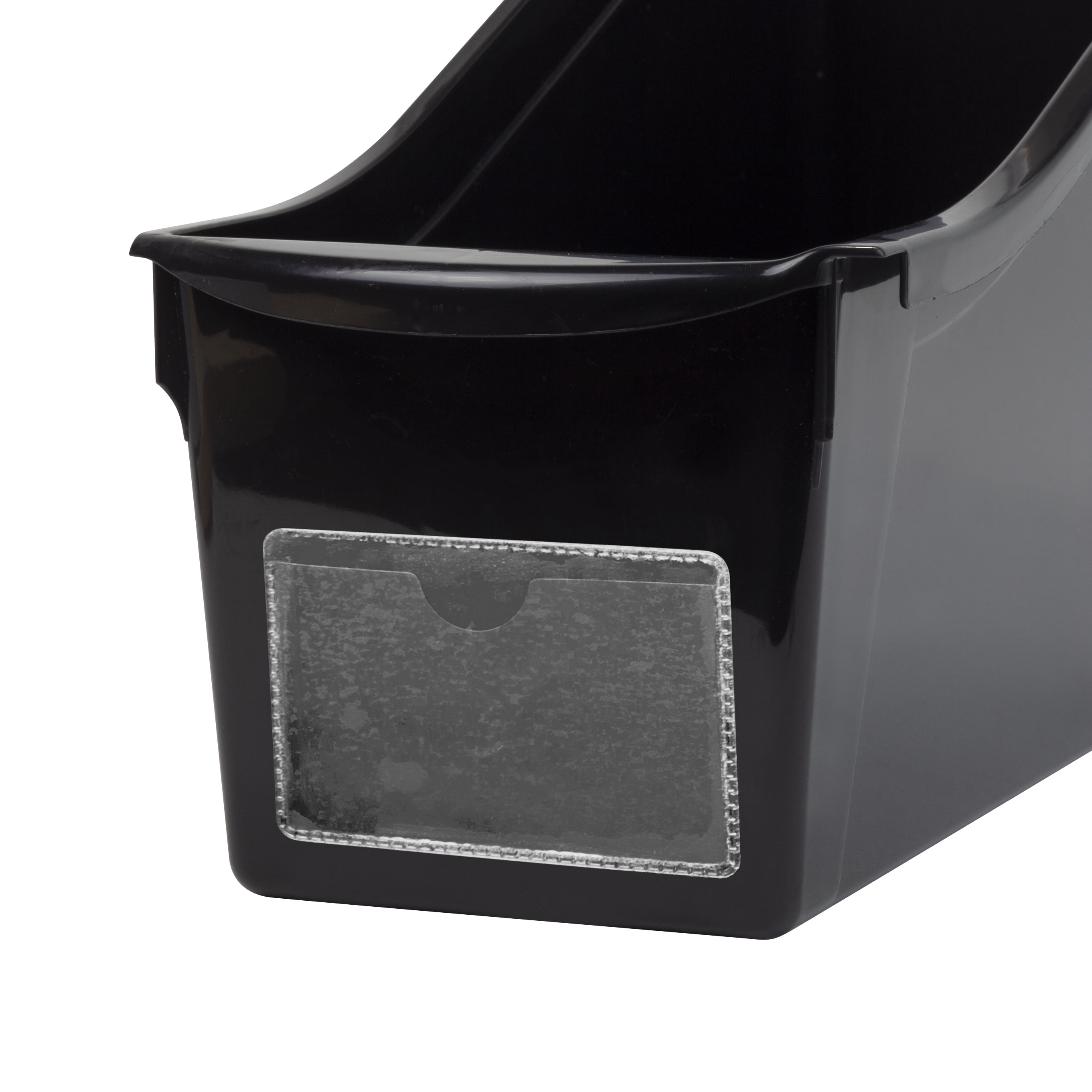 Pen+Gear Plastic Desktop Book Organizer Bin, Deep Black