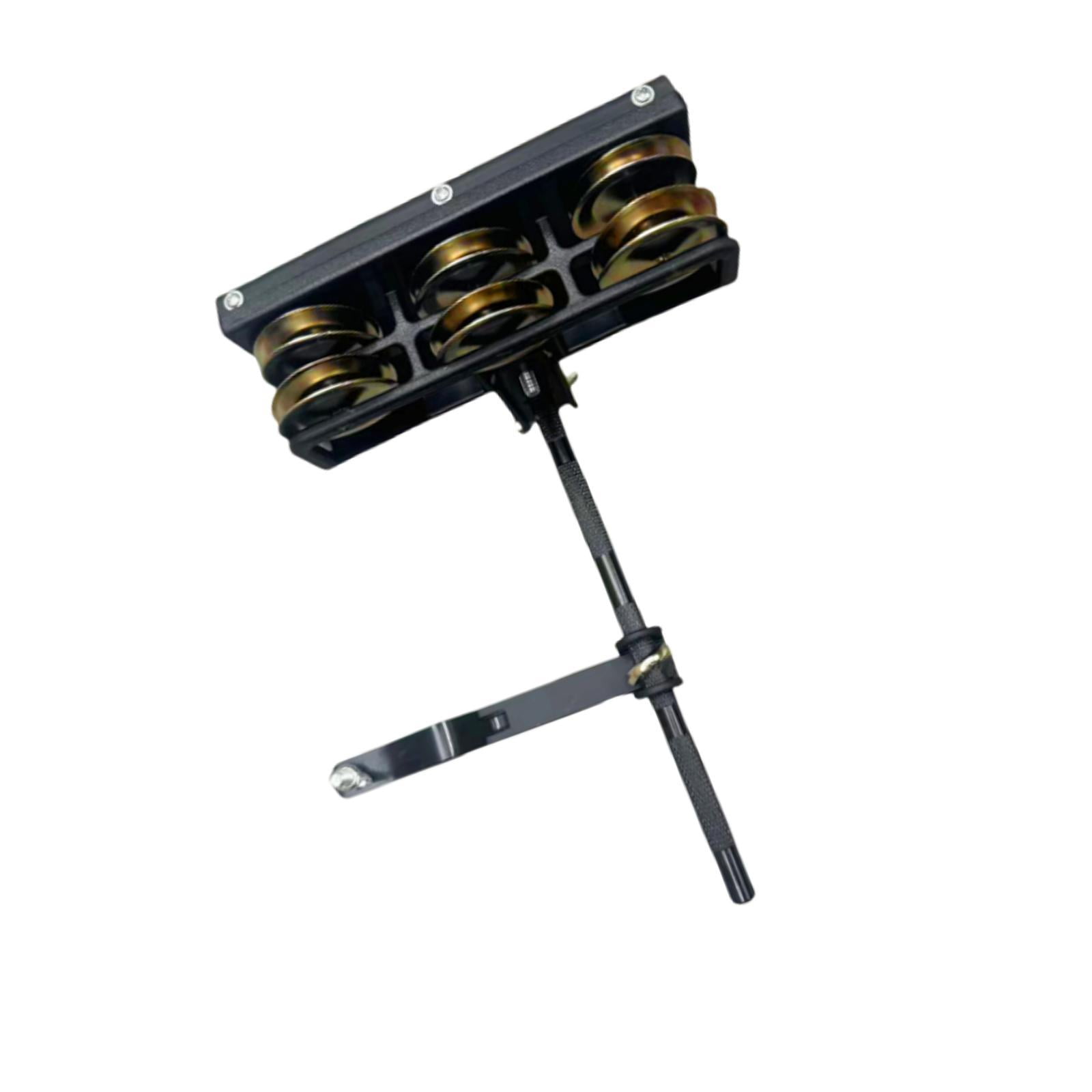 LeeQinersw Double Row Tambourine with Fixing Rod and Clip Mountable Tambourine for Drummers Golden Bell plate