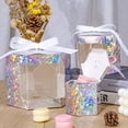 thumbnail image 1 of Caja de regalo con ventana Visual, caja de papel kraft con ventana blanca simple, color sólido, embalaje de regalo pequeño para vacaciones, cinta de ventana, caja de dulces, 1 of 4