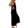 thumbnail image 3 of SAYOO Women's Sleeveless Solid Color Button Jumpsuit with Pockets, Black, L, 3 of 6