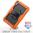 thumbnail image 4 of SEYMAC stock Case for iPad 10th Generation 10.9'', Full-Body Drop Protection Case with Screen Protector &360Â° Rotate Hand Strap/Stand, Black+Orange, 4 of 8