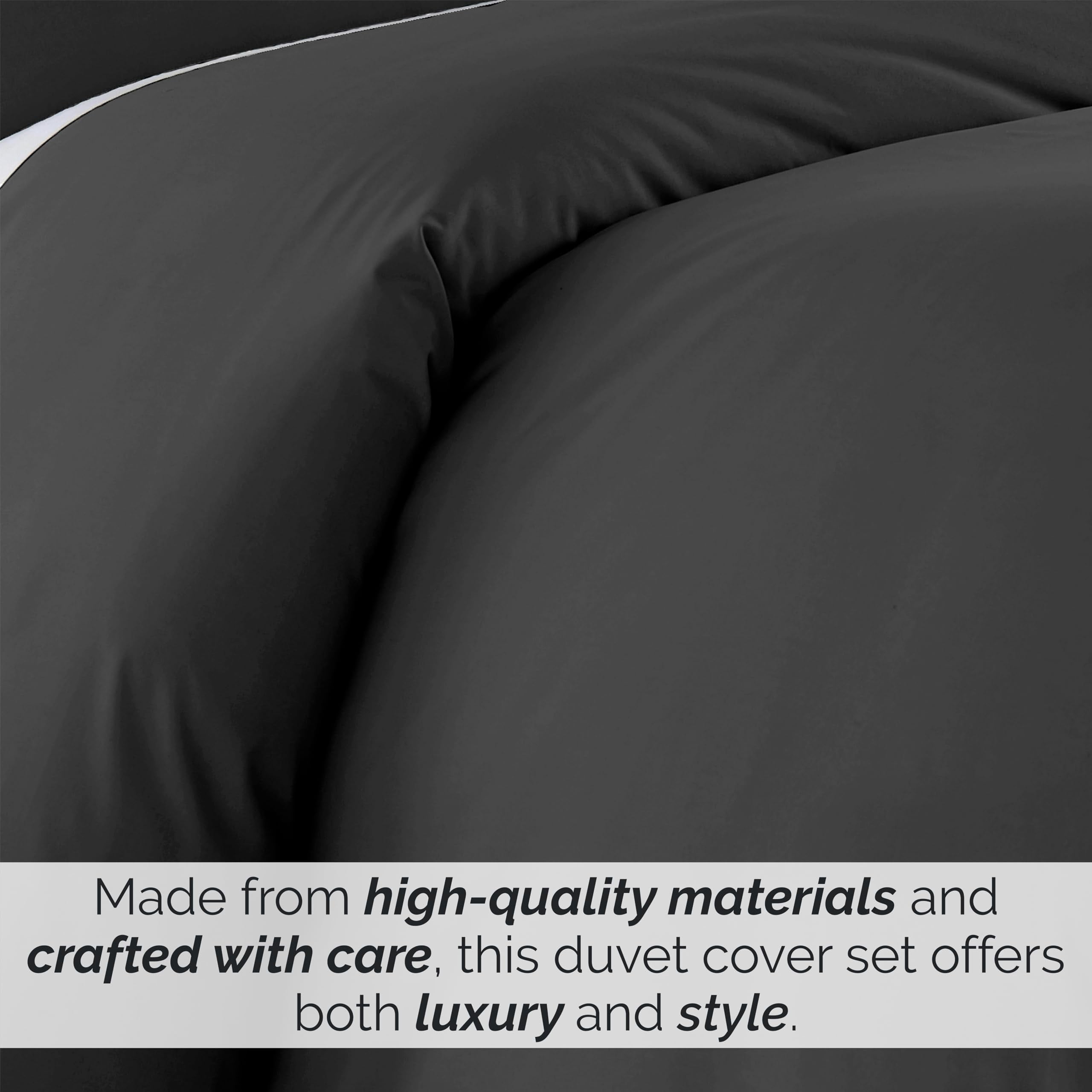 Southshore Fine Living, Inc. Premium Collection Oversized Duvet Cover Queen Bedding Set, Black
