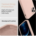 thumbnail image 4 of for iPhone 14 Pro Case, Silicone Upgraded [Camera Protection] Phone Case with [2 Screen Protectors], Soft Anti-Scratch Microfiber Lining Inside, 6.1 inch, Pinksand, 4 of 11