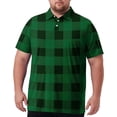 thumbnail image 3 of BRANROY Men's Big and Tall Polo - Tartan Collared UPF 50+ Short Sleeve Mens Polo Shirts, Breathable Golf Shirts for Men, Casual Work Shirts - Perfect for Course & Office,Green,4XL, 3 of 8