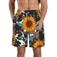thumbnail image 1 of Balery Vintage Sunflowes Traje de Baño Estilo Hawaiano para Hombre, Shorts de Secado Rápido con Bolsillos-XX-Large, 1 of 6