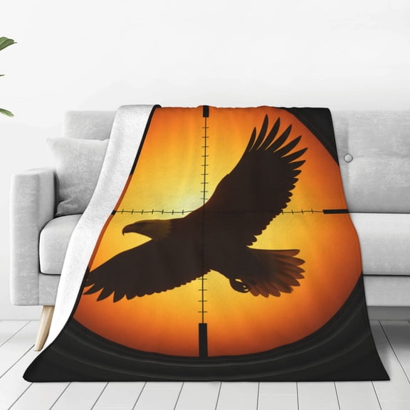Eagle In Golden Light, 60x50,Throw Blanket Soft Warm Cozy Fluffy Flannel Fleece Cover for Couch Bed Sofa Chair